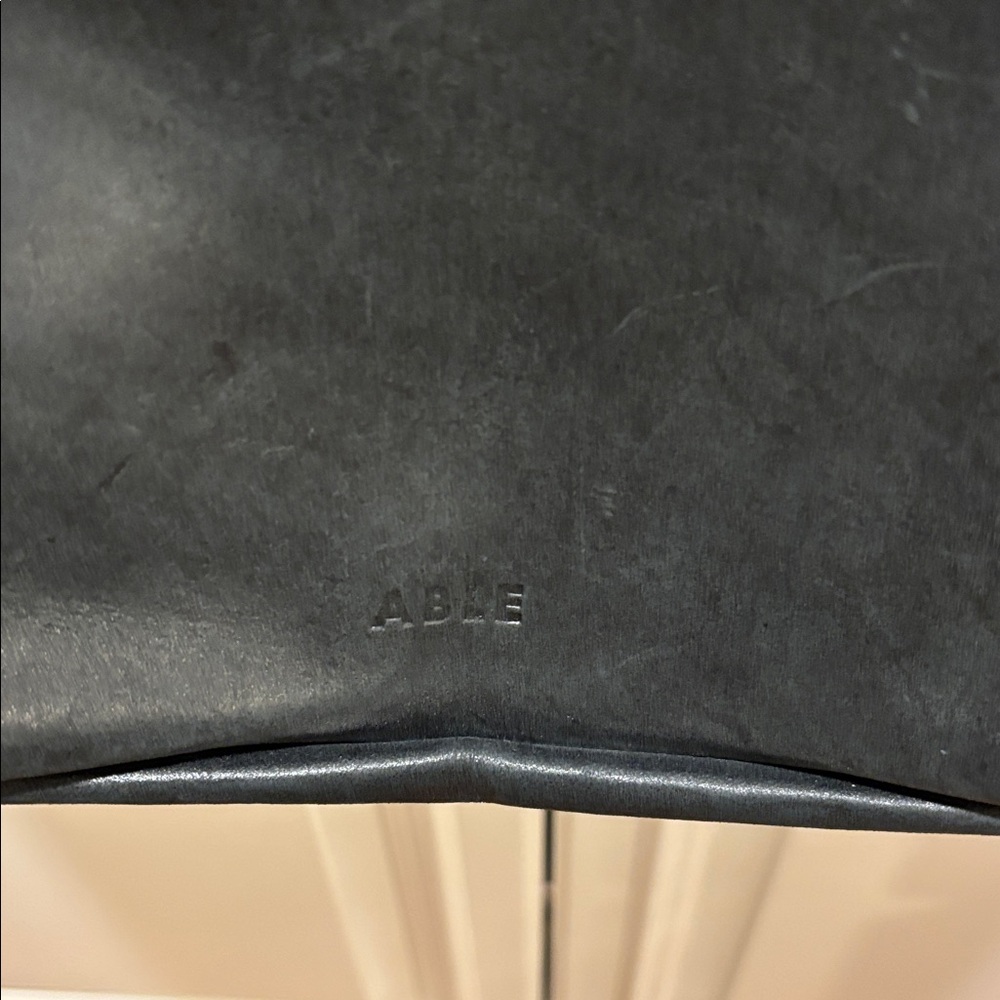 ABLE Classic Black Leather Tote Bag - Picture 2 of 7